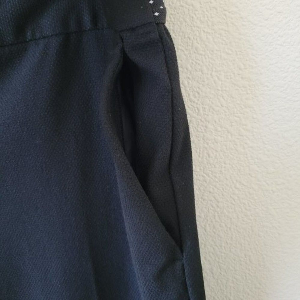 ZARA Black Textured Chino Pants Size XXL Ankle Cuffed Stretchy Elevated Casual - Picture 6 of 9